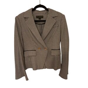 Classic Black and White Houndstooth Blazer